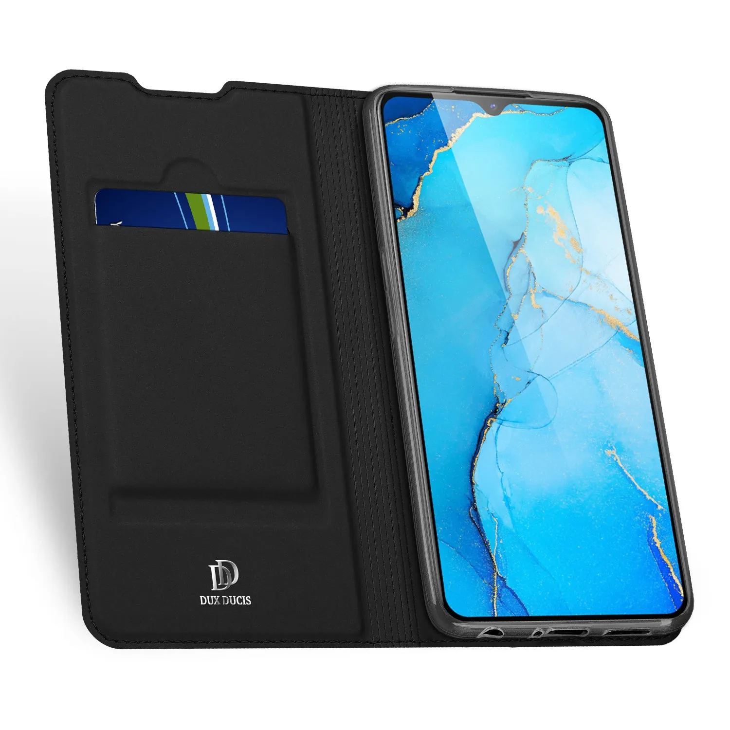 For OPPO Reno 3/3 Pro/ 3 pro 4G Case Magnetic Closure Card Slots Cellphone Cover Screen Protector Stand Available Leather Shell blue
