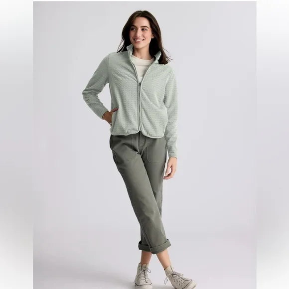 Free Fly Grid Back Women’s Fleece Jacket in Desert Sage Size L.
