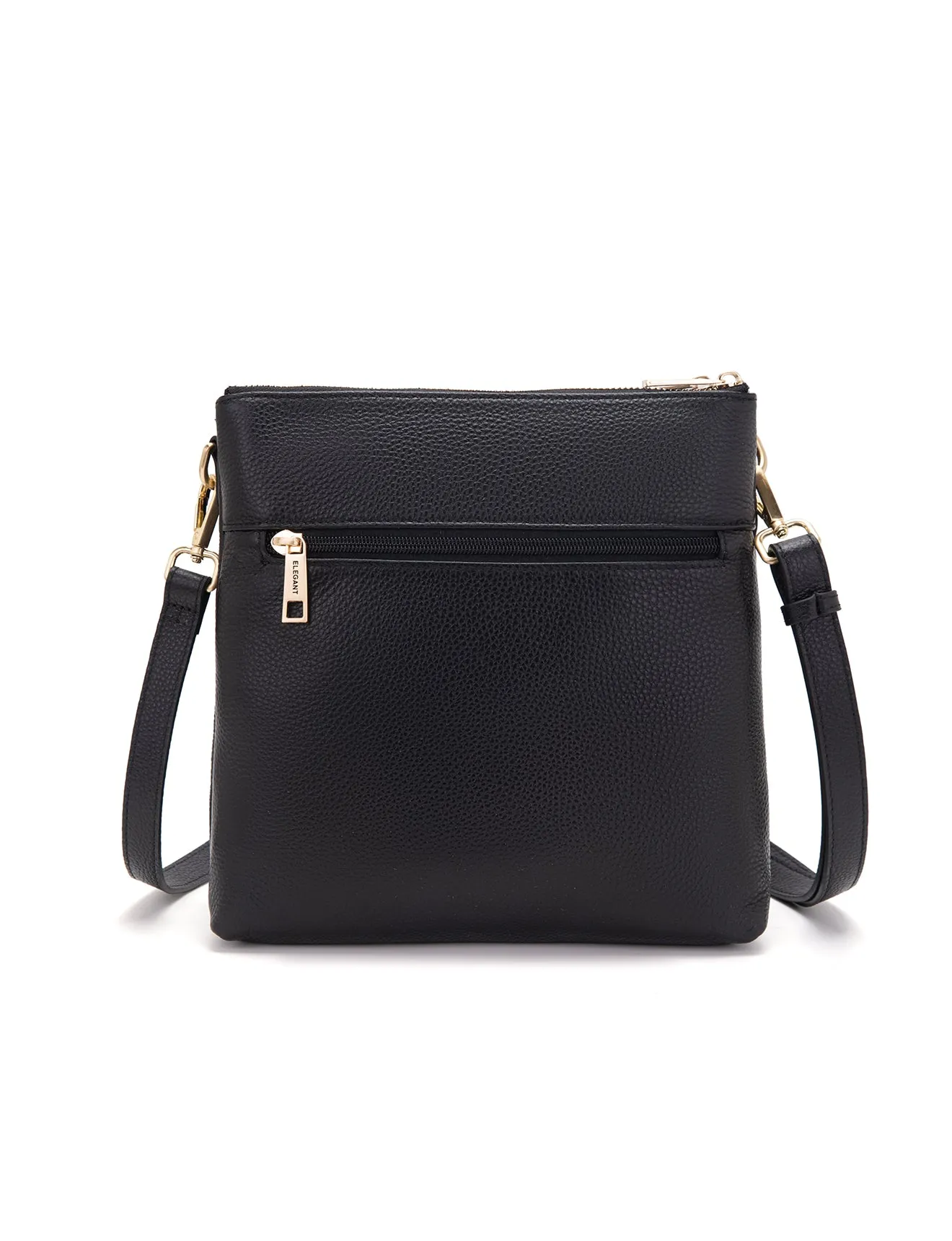 FREYA MULTICOMPARTMENT LEATHER XBODY BAG- E1-0844-BLK- NEW IN