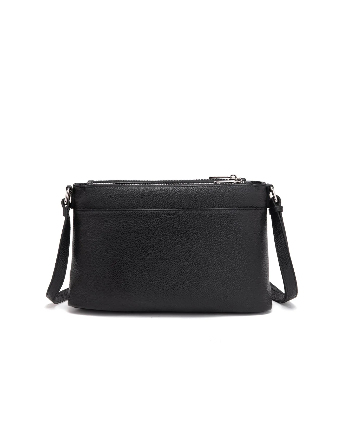 GABRIELLA TRIPLE COMPARTMENT LEATHER BAG- E1-0846-BLK- NEW IN