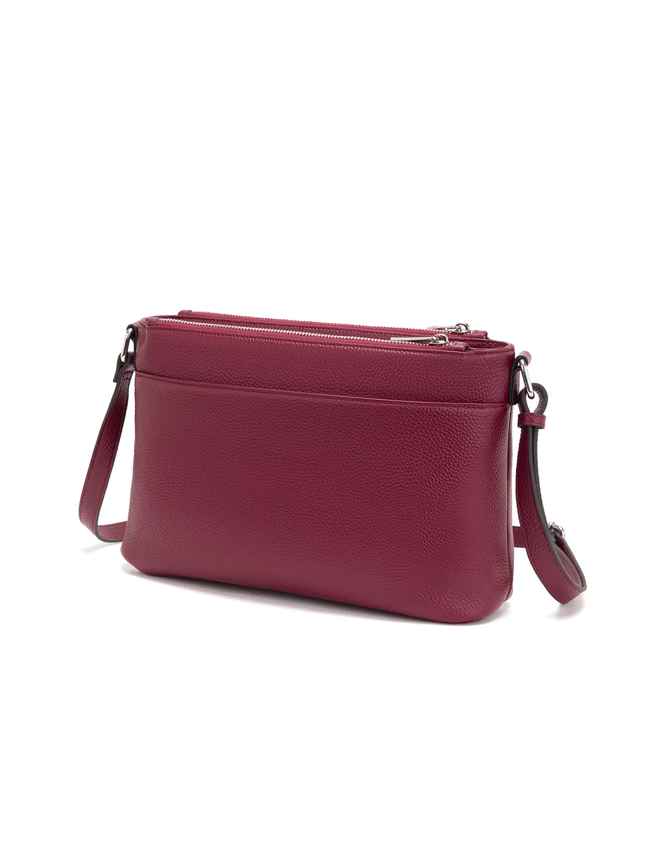 GABRIELLA TRIPLE COMPARTMENT LEATHER BAG- E1-0846-BUR-NEW IN