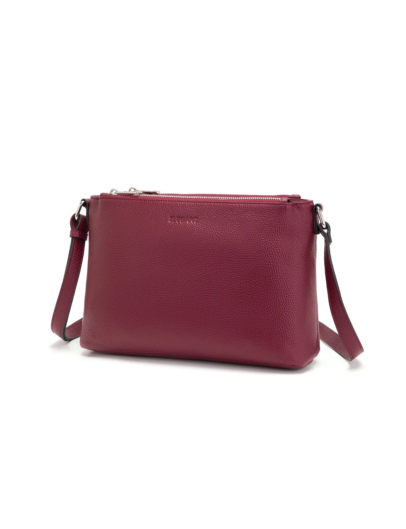 GABRIELLA TRIPLE COMPARTMENT LEATHER BAG- E1-0846-BUR-NEW IN