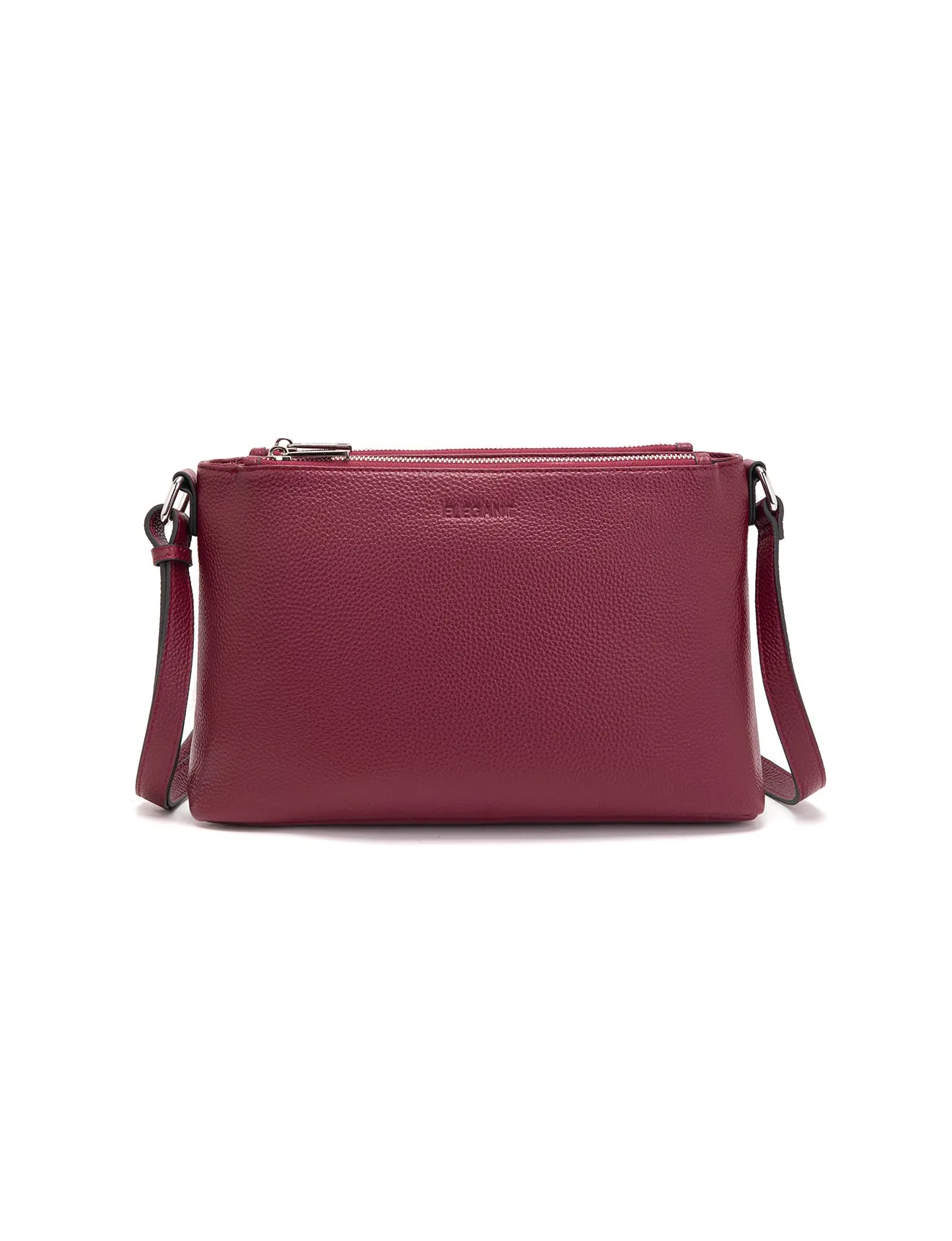 GABRIELLA TRIPLE COMPARTMENT LEATHER BAG- E1-0846-BUR-NEW IN