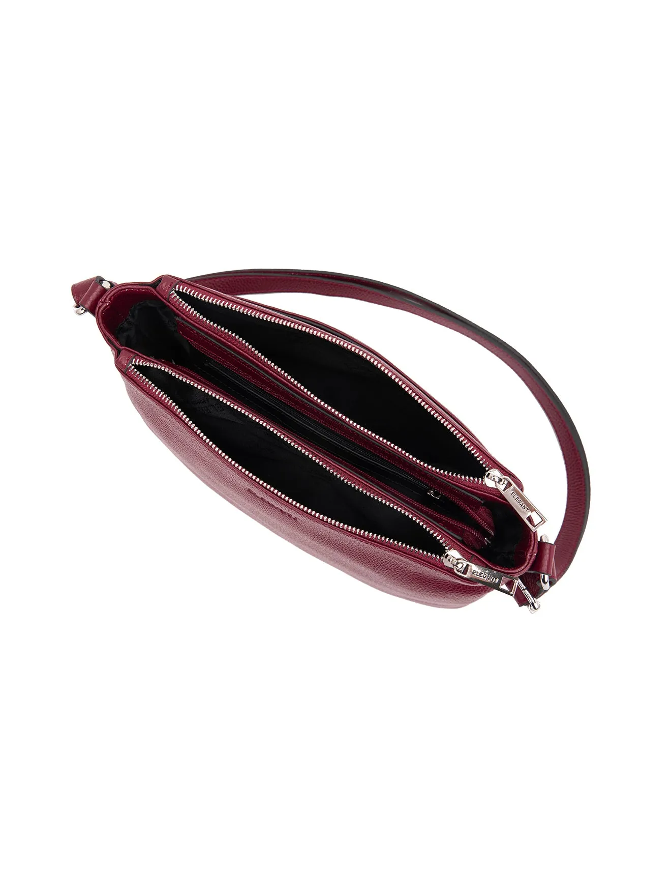 GABRIELLA TRIPLE COMPARTMENT LEATHER BAG- E1-0846-BUR-NEW IN