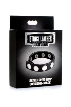 Gear Leather Speed Snap  Ring - Black