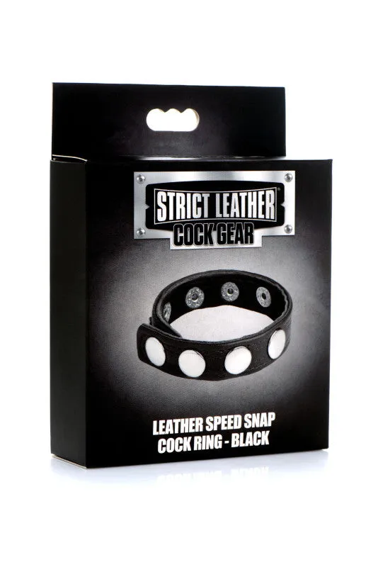 Gear Leather Speed Snap  Ring - Black