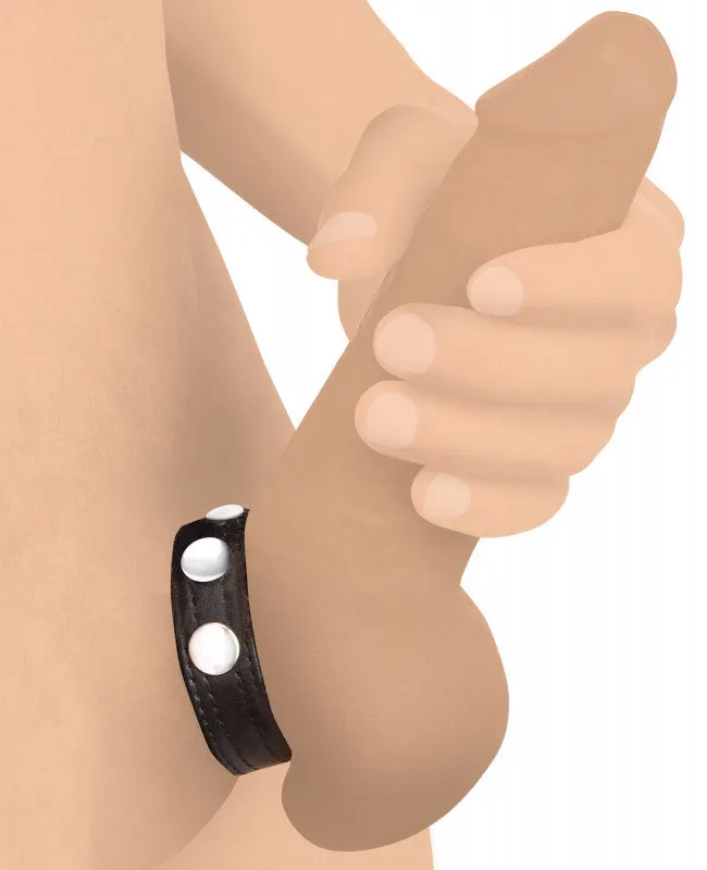 Gear Leather Speed Snap  Ring - Black