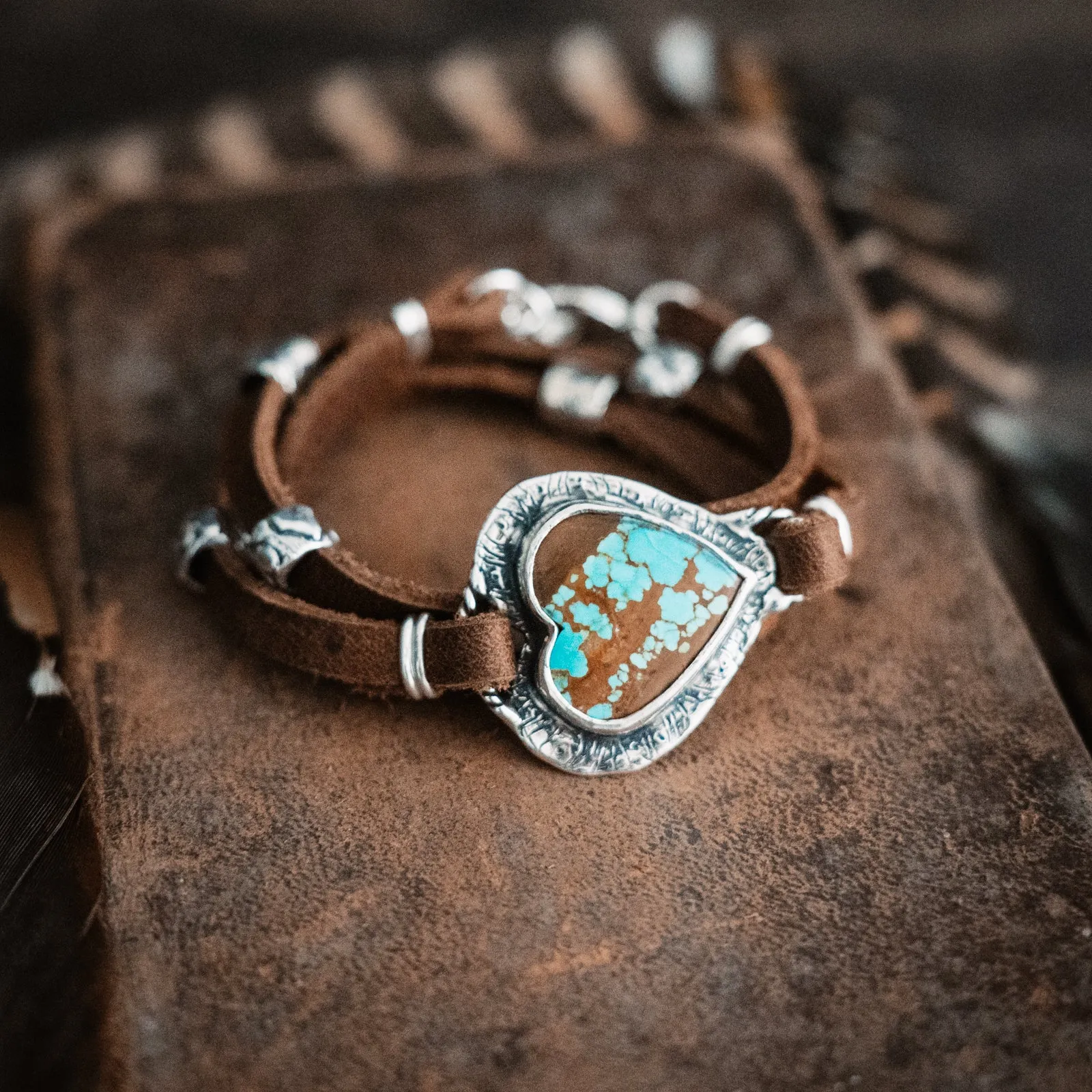 Go with your Heart Number 8 Turquoise Heart Wrap Bracelet