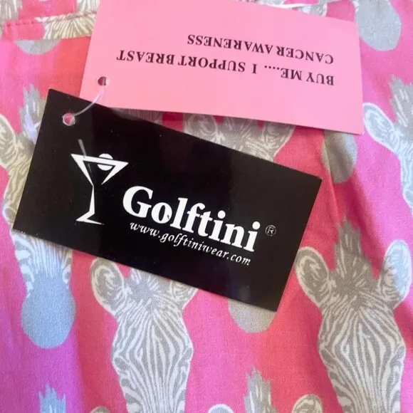 Golftini Golf/Pickleball Skirt Skort Sz 6 PINK ZEBRA &quot;Animal Print&quot; Pockets NWT