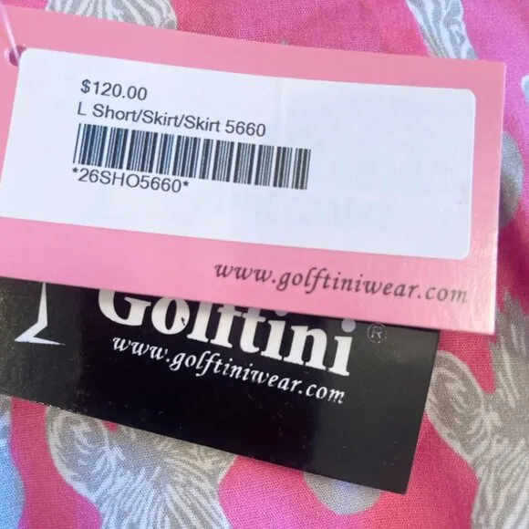 Golftini Golf/Pickleball Skirt Skort Sz 6 PINK ZEBRA &quot;Animal Print&quot; Pockets NWT
