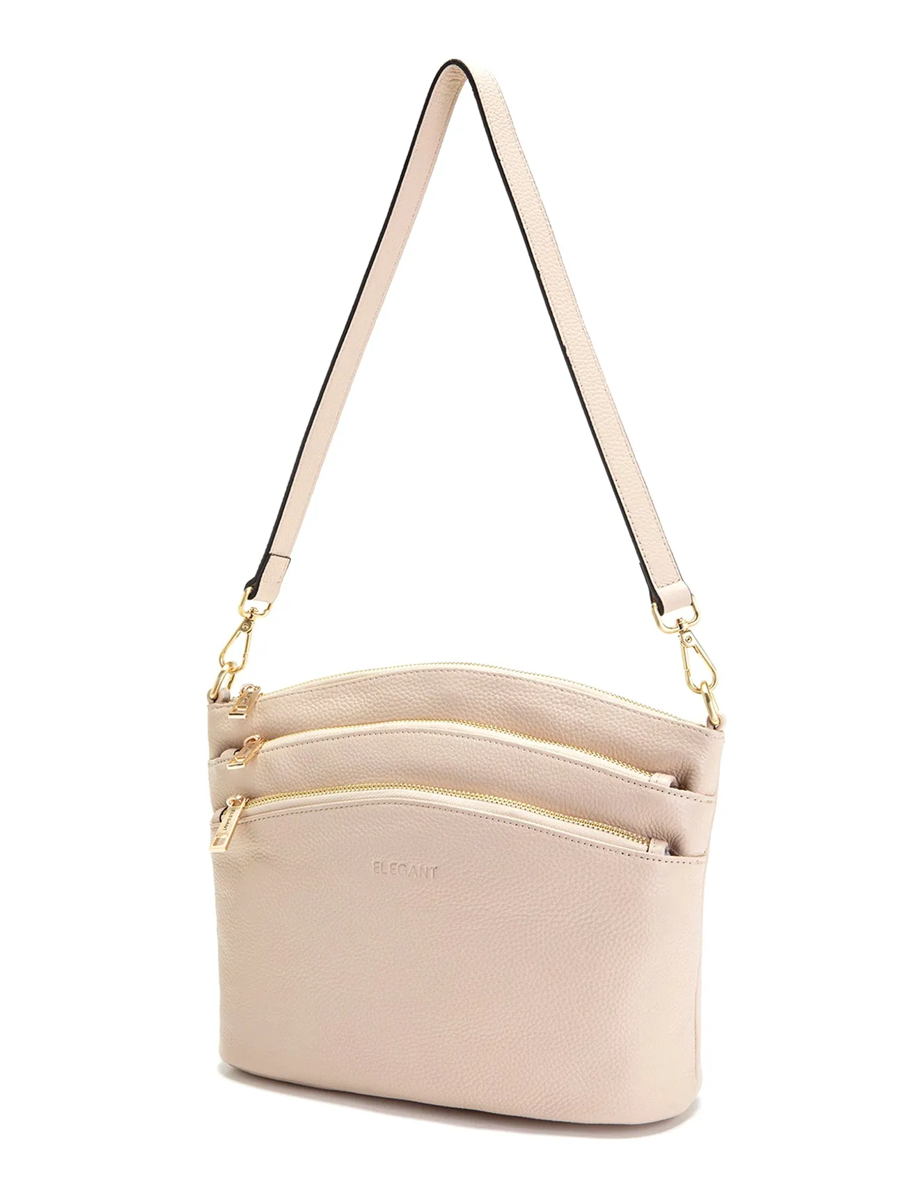 GRACE LEATHER XBODY BAG- E1-0818-IVORY