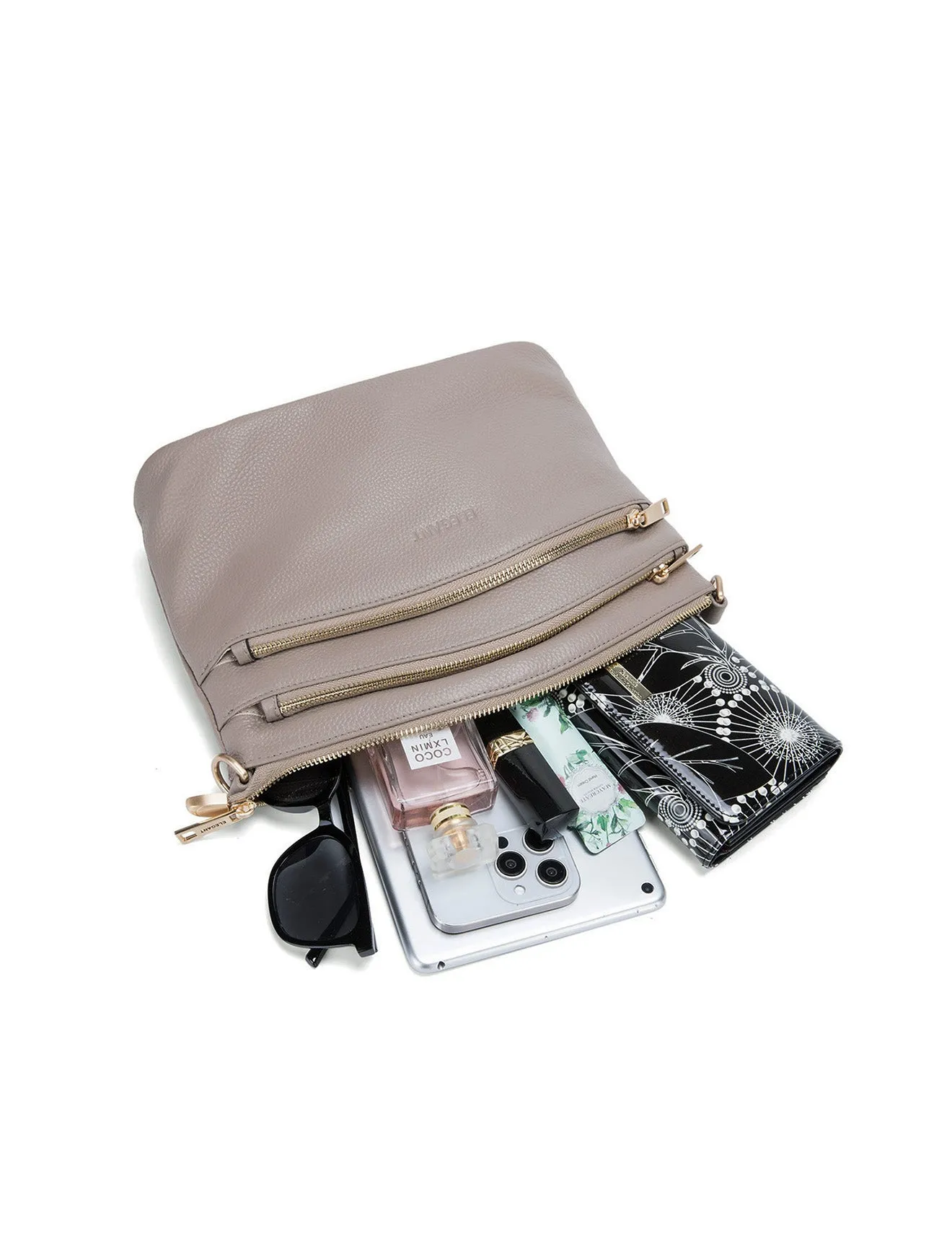 GRACE LEATHER XBODY BAG- E1-0818-MOCH- SALE