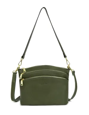 GRACE LEATHER XBODY BAG- E1-0818-OLIVE
