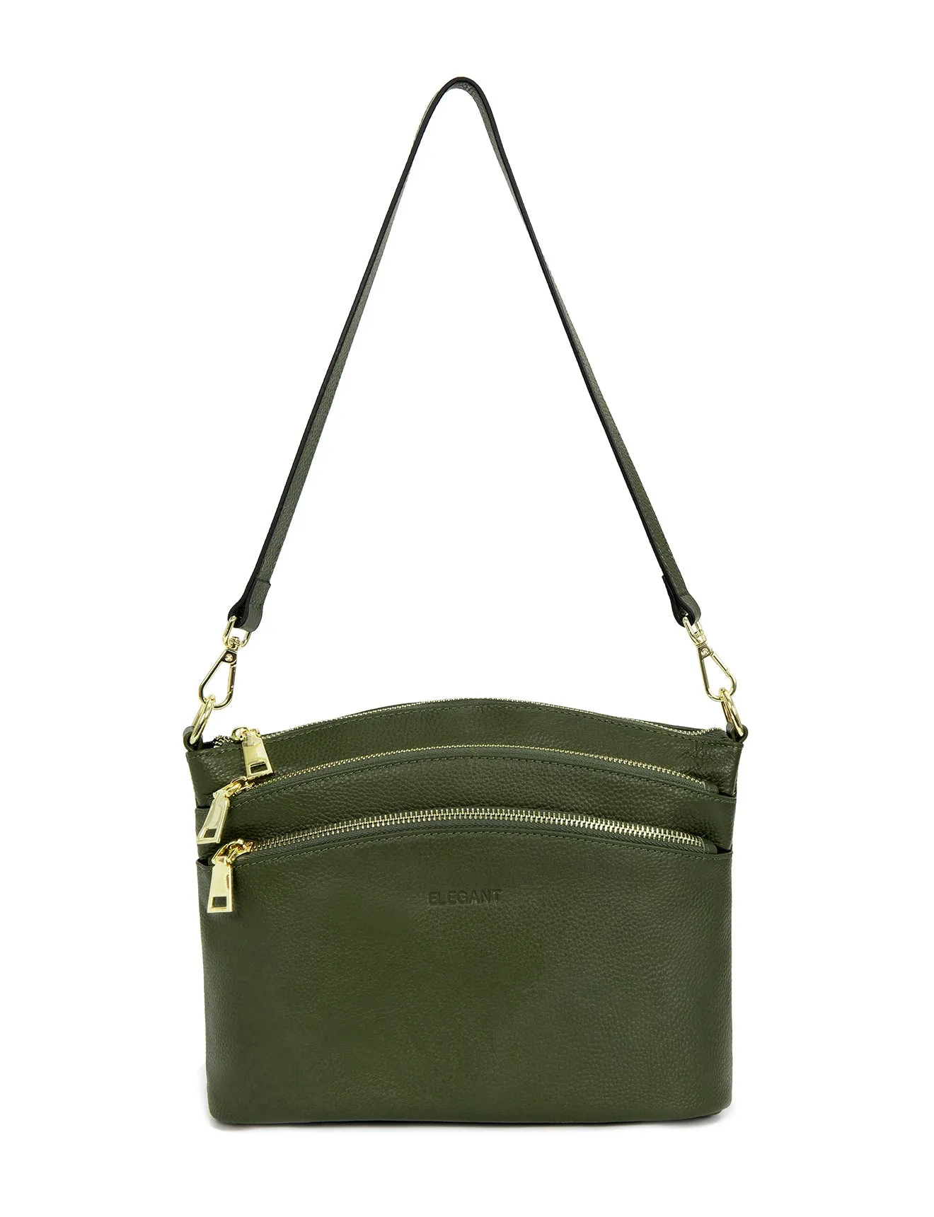 GRACE LEATHER XBODY BAG- E1-0818-OLIVE