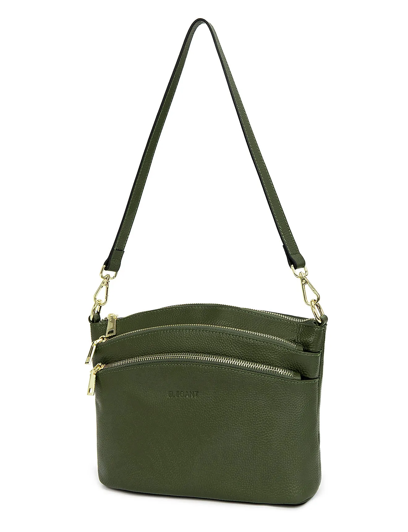GRACE LEATHER XBODY BAG- E1-0818-OLIVE
