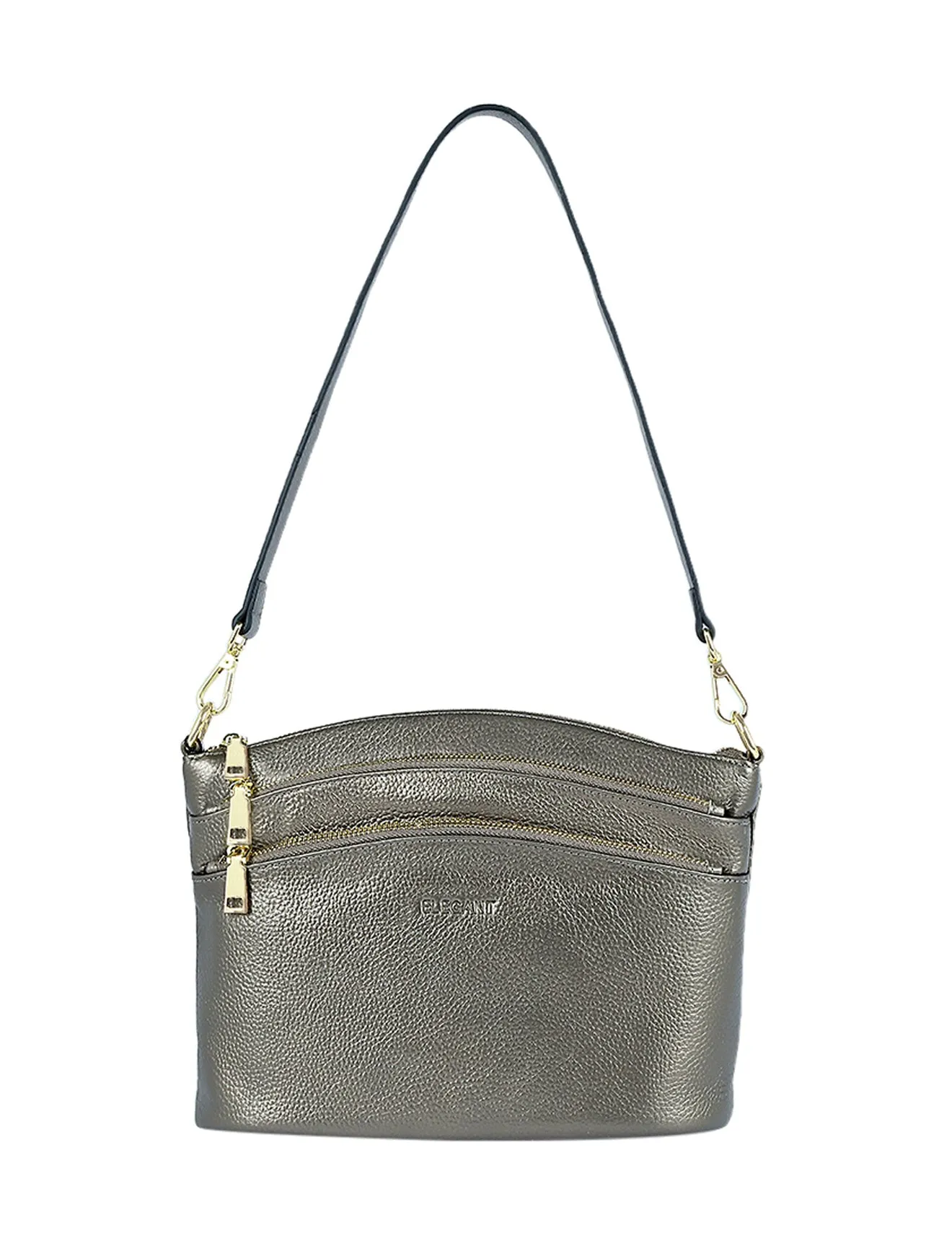 GRACE LEATHER XBODY BAG- E1-0818-PEWTER- SALE