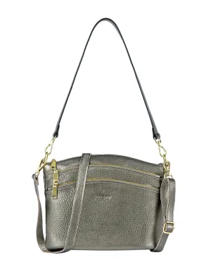 GRACE LEATHER XBODY BAG- E1-0818-PEWTER- SALE