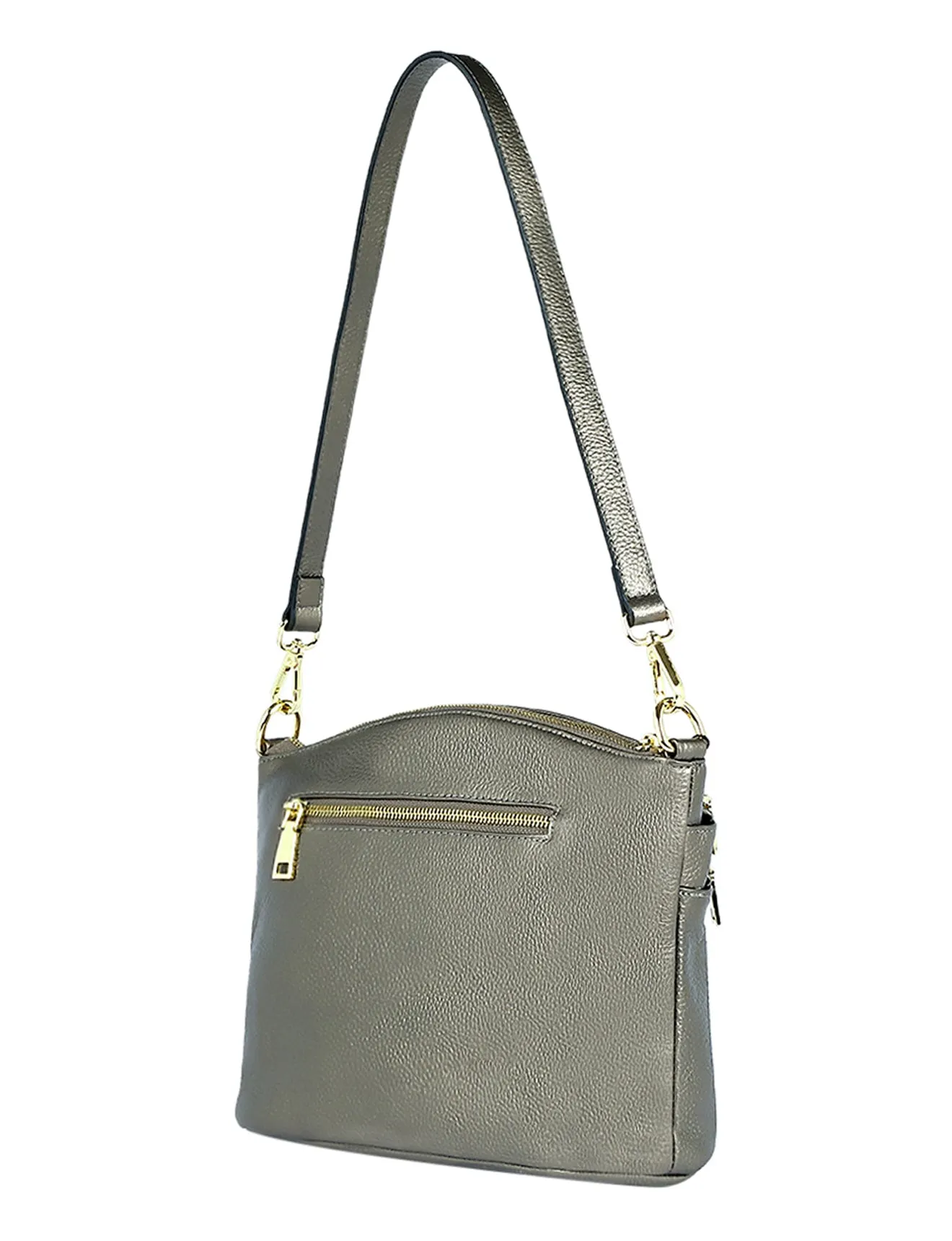 GRACE LEATHER XBODY BAG- E1-0818-PEWTER- SALE
