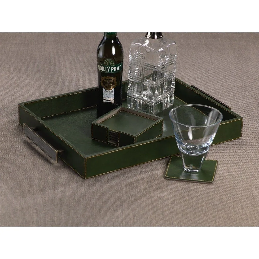 Green Leather Coasters