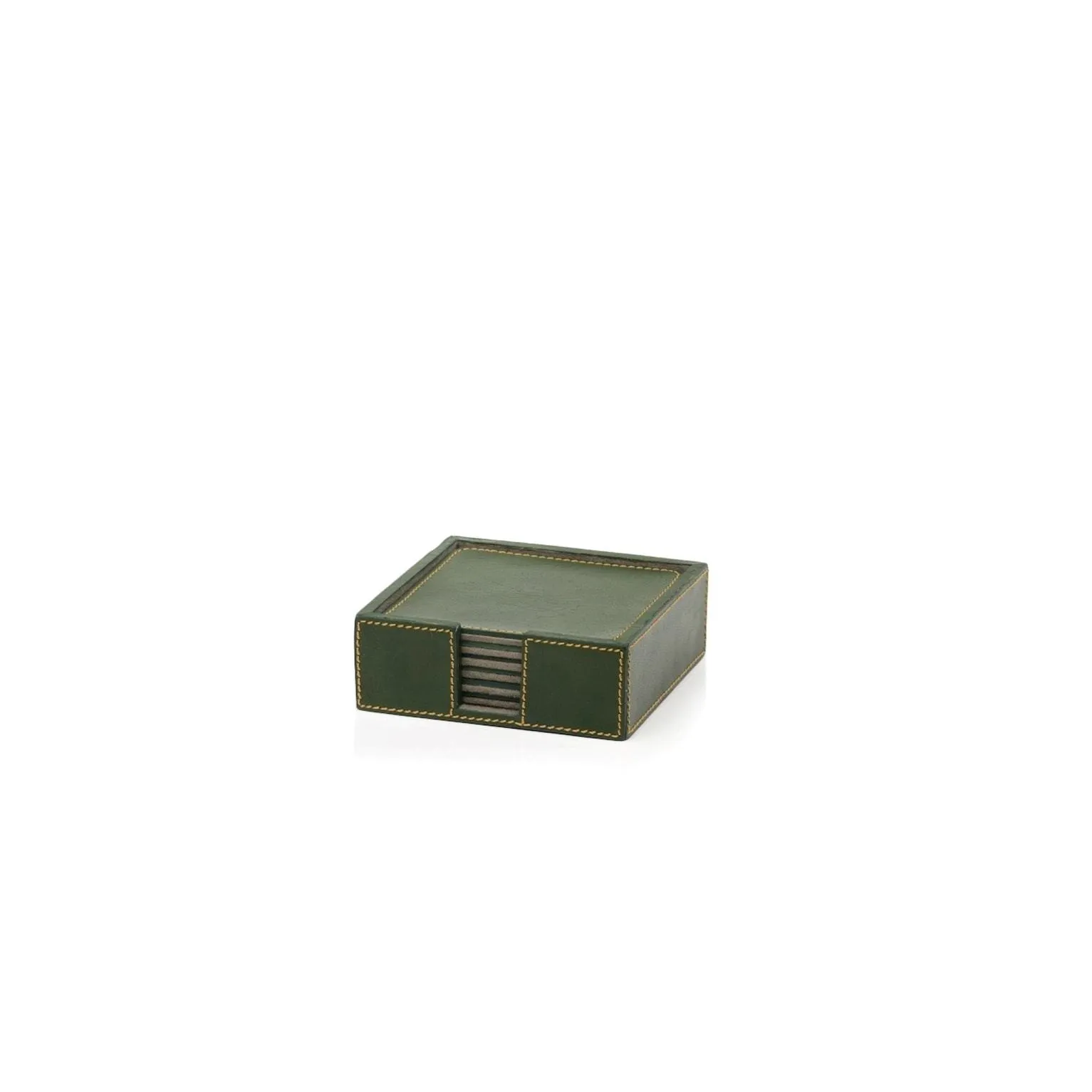 Green Leather Coasters