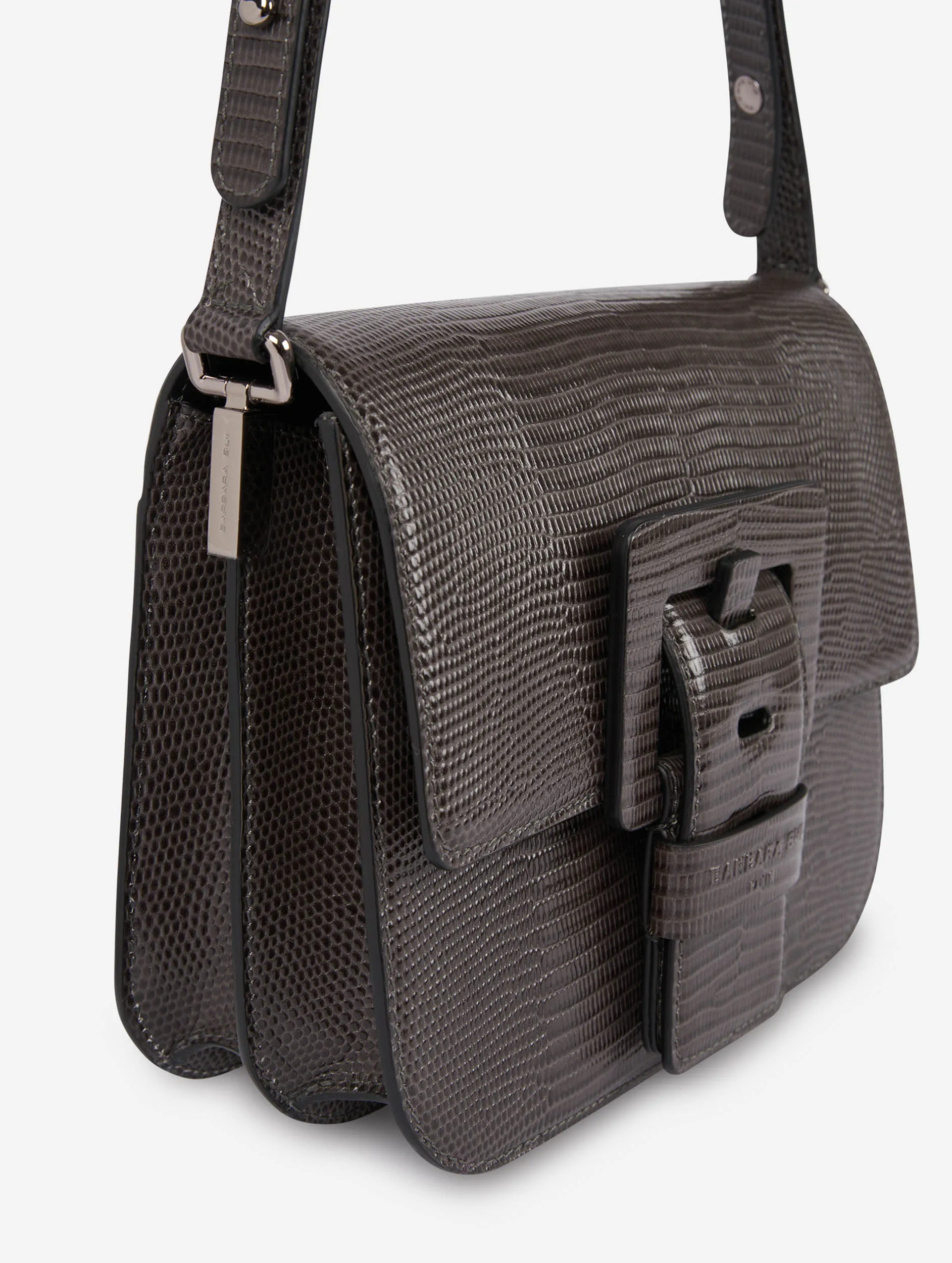 grey lizard skin touch me bag