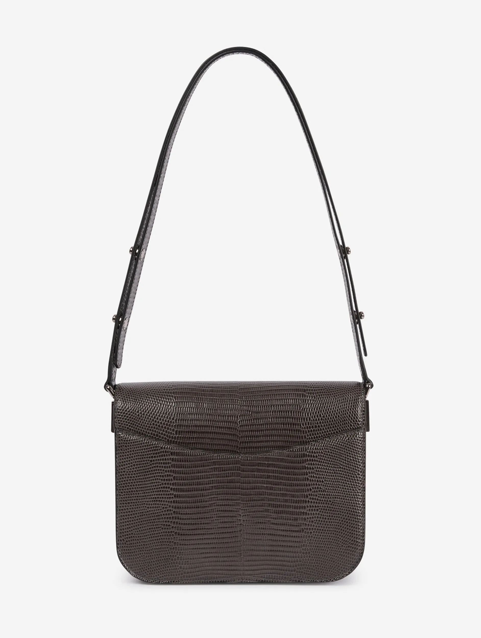 grey lizard skin touch me bag