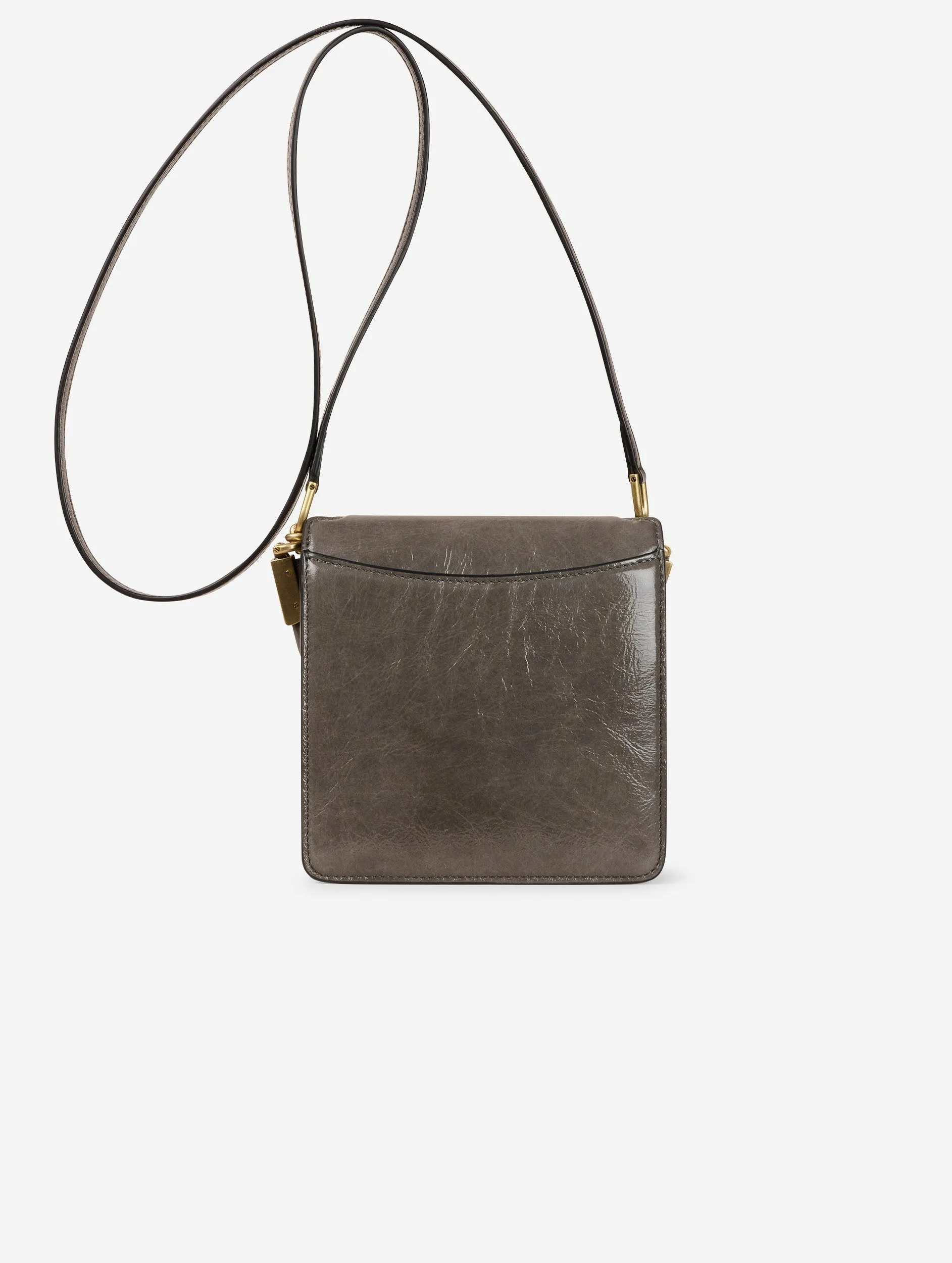 Grey patent leather LOVE ME bag