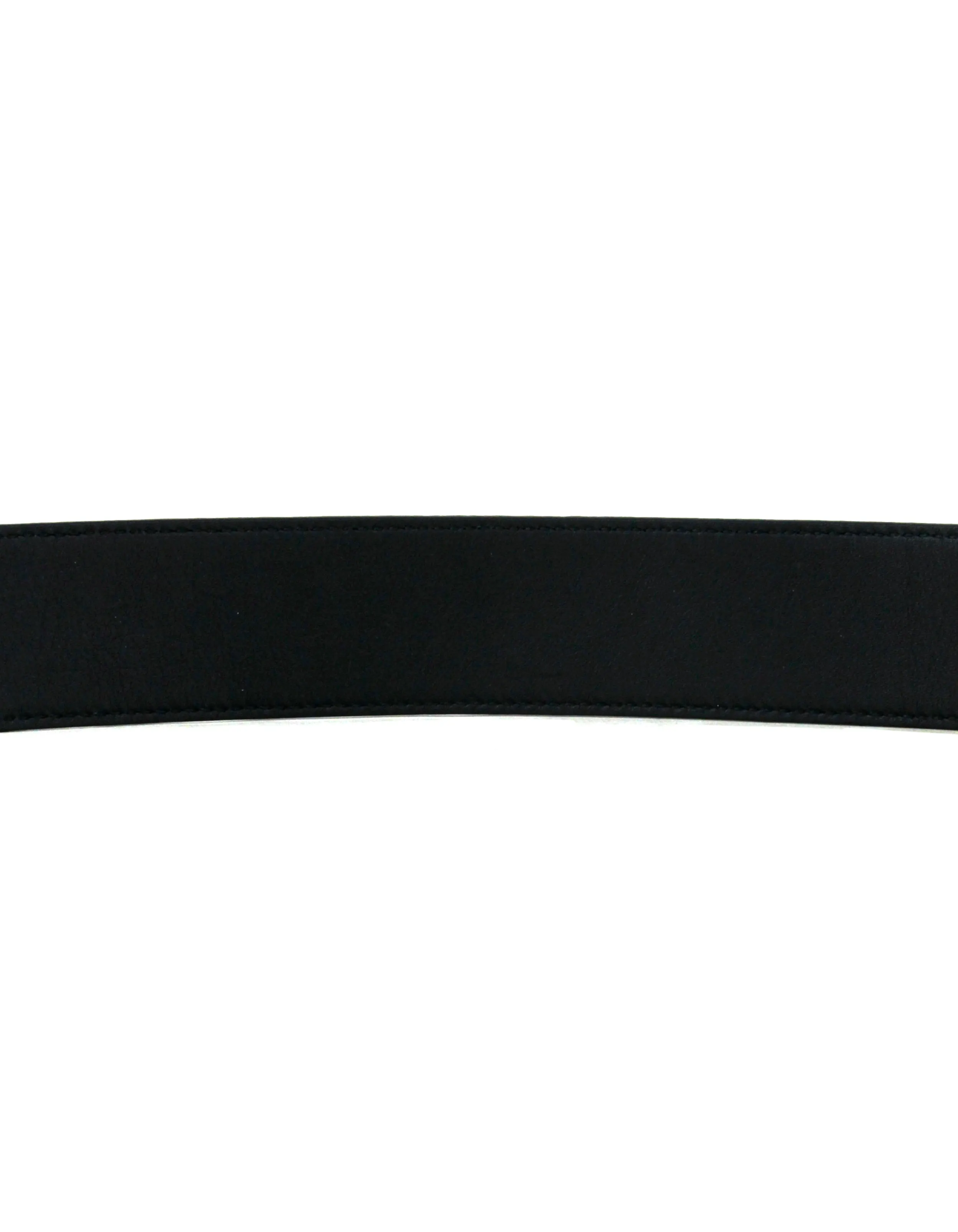 Gucci NWT Black Leather Belt w. Pearl Double G Logo Buckle sz 85/34"