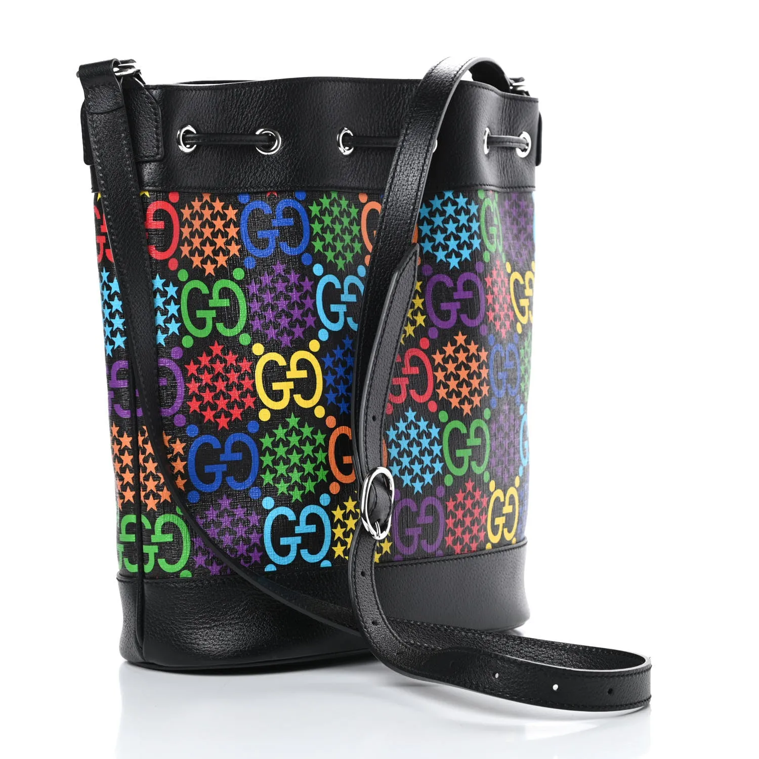 Gucci Supreme Psychedelic Bucket Bag in Black