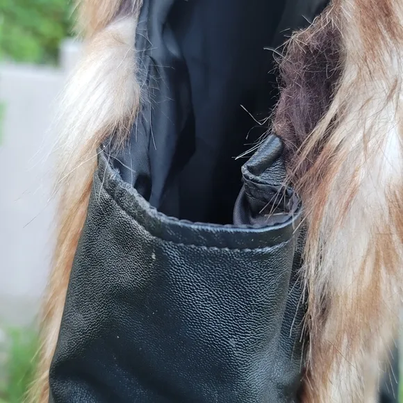 GUESS Faux Fur Faux Leather Vest