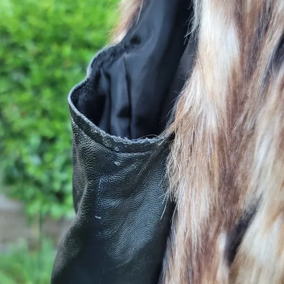 GUESS Faux Fur Faux Leather Vest