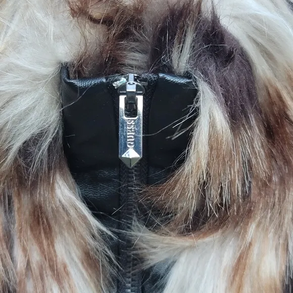 GUESS Faux Fur Faux Leather Vest