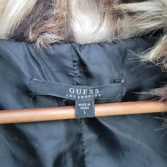 GUESS Faux Fur Faux Leather Vest