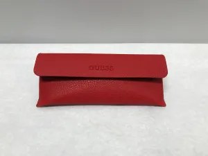 Guess Logo Optical Red Faux Leather Eyeglasses Hard Case | KMOPT-07