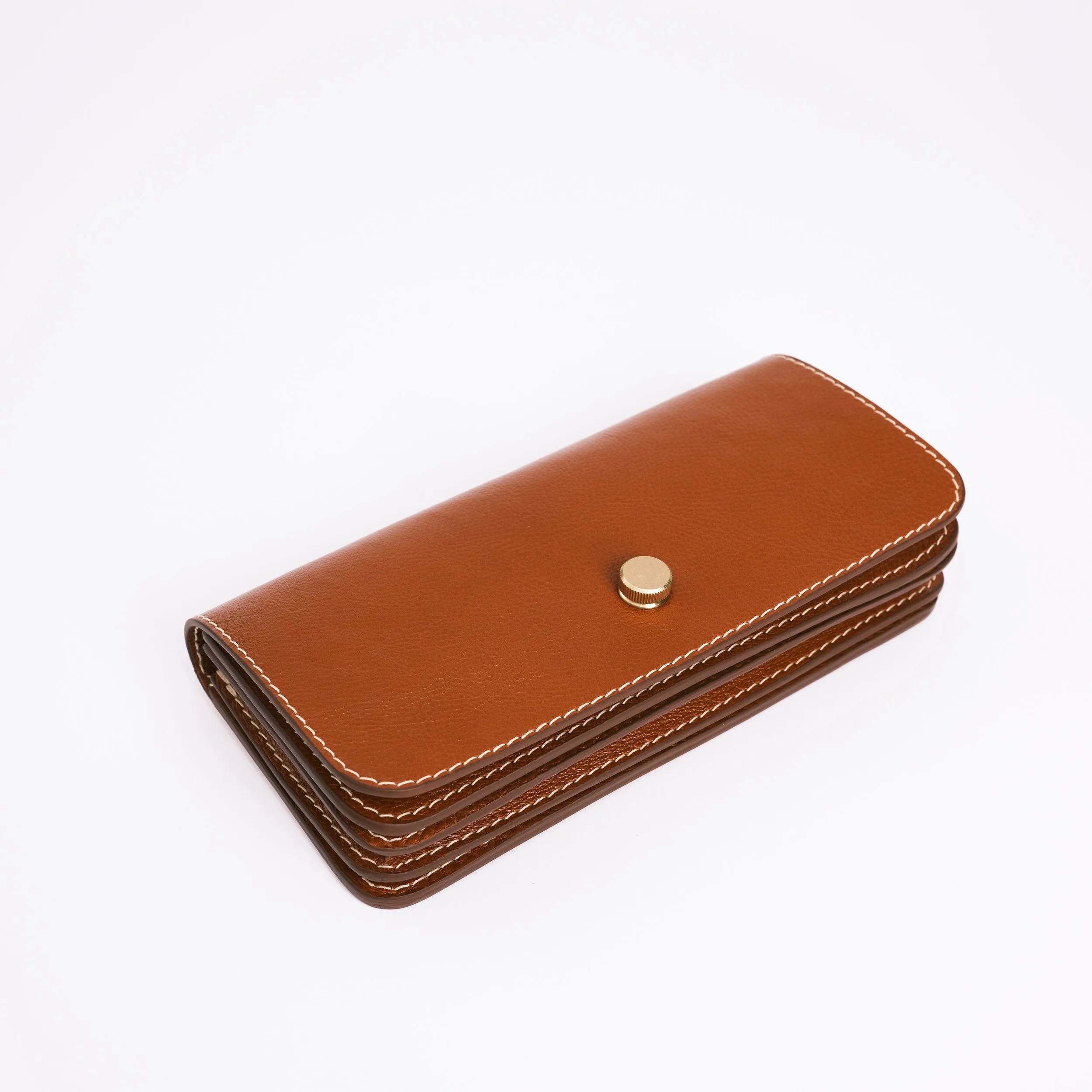 Hanne Accordion Wallet in Leather Brown