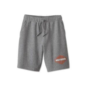 Harley-Davidson® Men's Bar & Shield Fleece Shorts - Medium Grey Heather