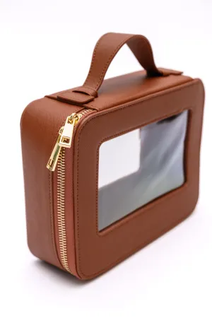 Hazel Blues® |  PU Leather Travel Cosmetic Case in Camel