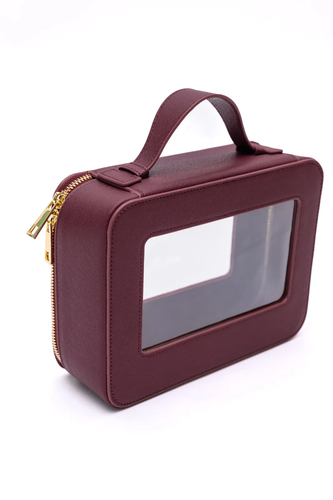 Hazel Blues® |  PU Leather Travel Cosmetic Case in Wine