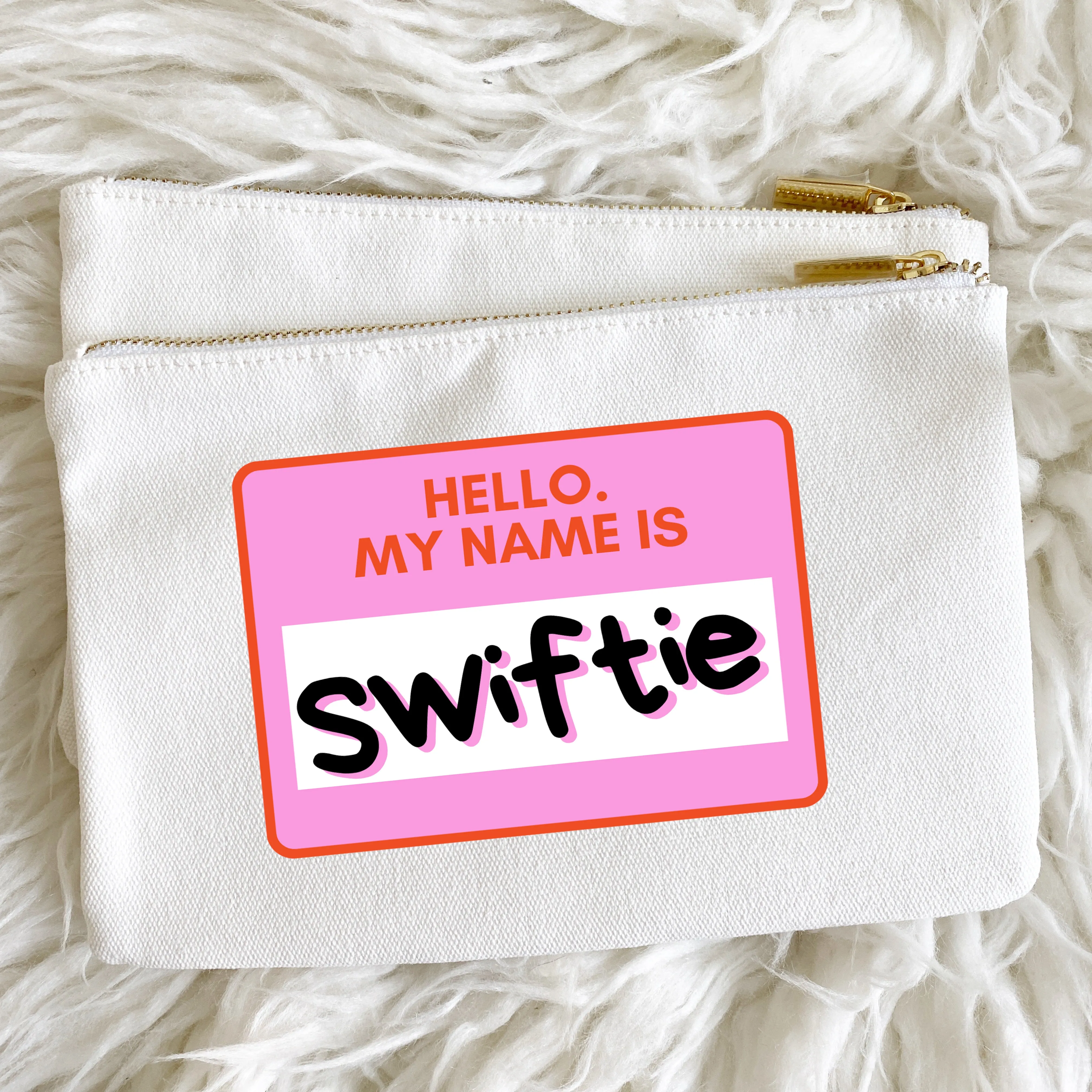 Hello My Name Is | Canvas Bag w/ Pom Keychain