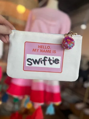 Hello My Name Is | Canvas Bag w/ Pom Keychain