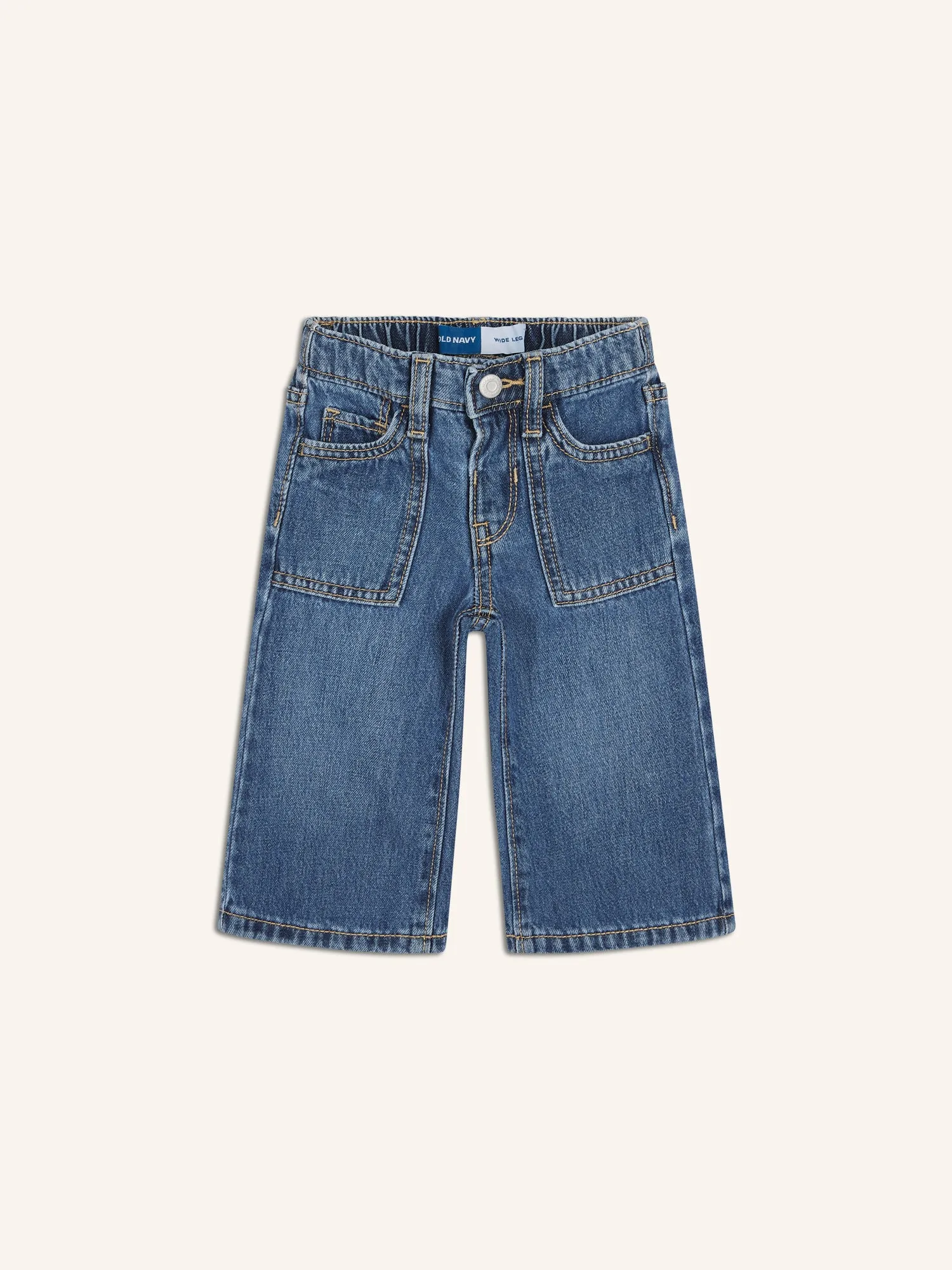 High-Waisted Baggy Utility Wide-Leg Jeans for Toddler Girls