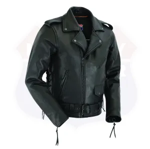 HL10888NKD Authentic Highway Patrol Leather Jacket Black Hardware Kidney Back