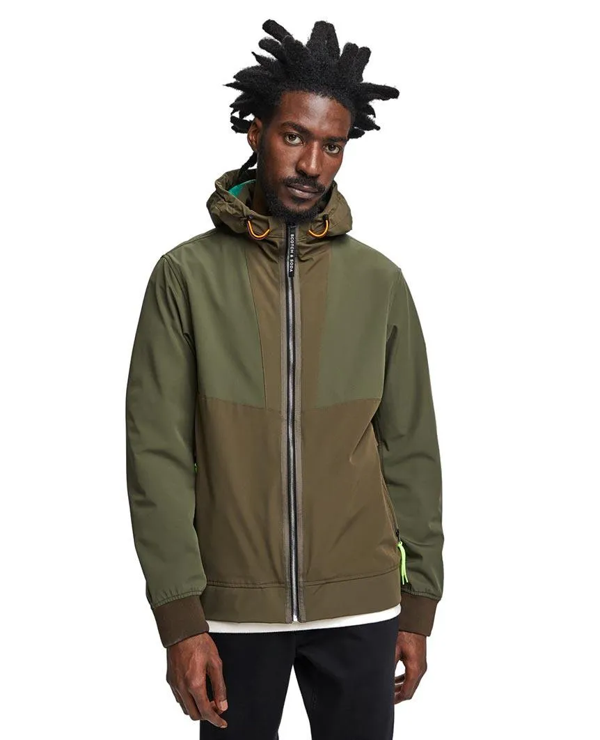 Hooded Nylon Jacket Green