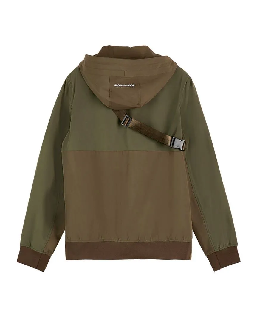 Hooded Nylon Jacket Green