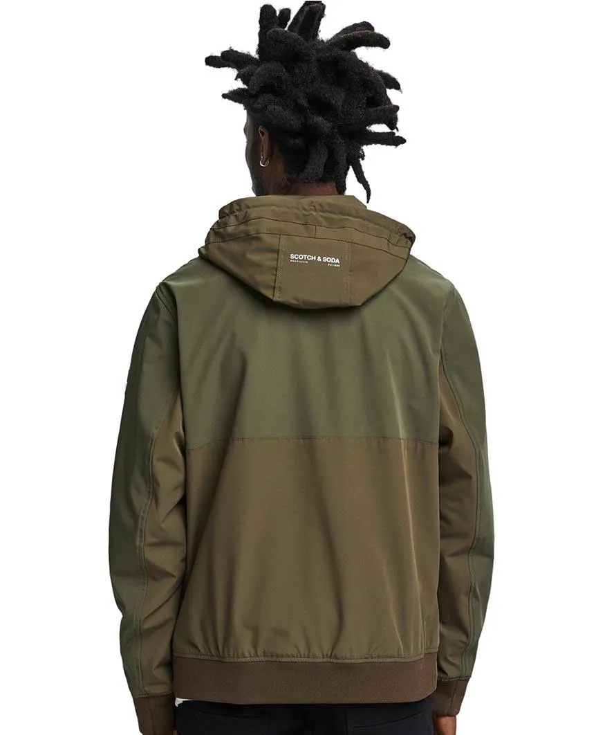 Hooded Nylon Jacket Green