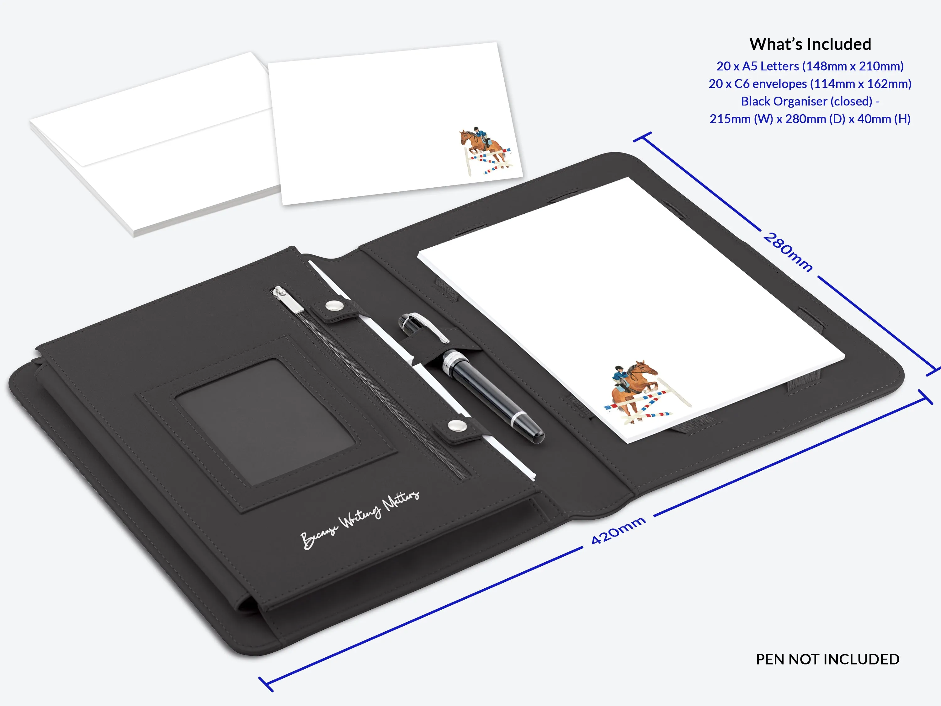 Horse with Rider Letter Writing Set with Organiser