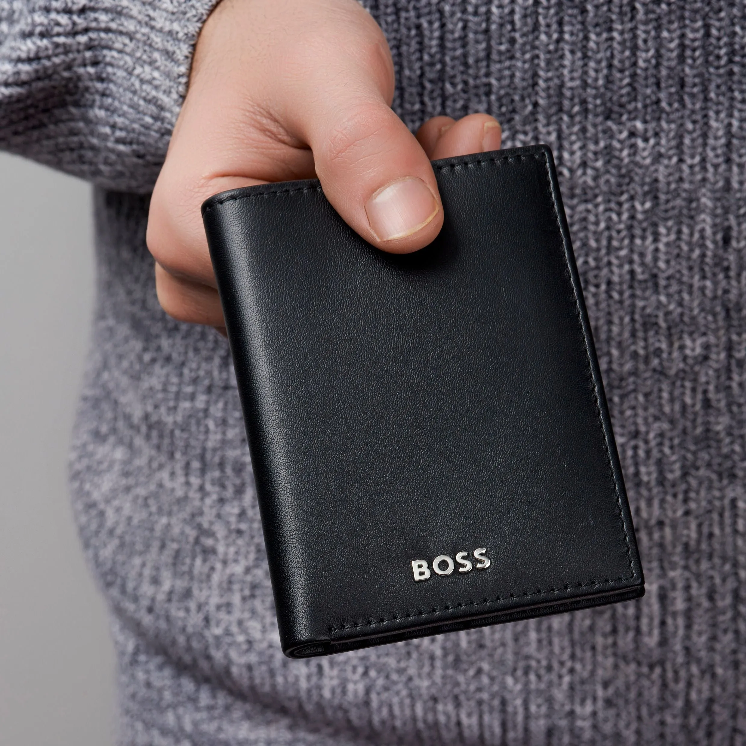 HUGO BOSS HLE403A-Folding Card holder Classic Smooth Black