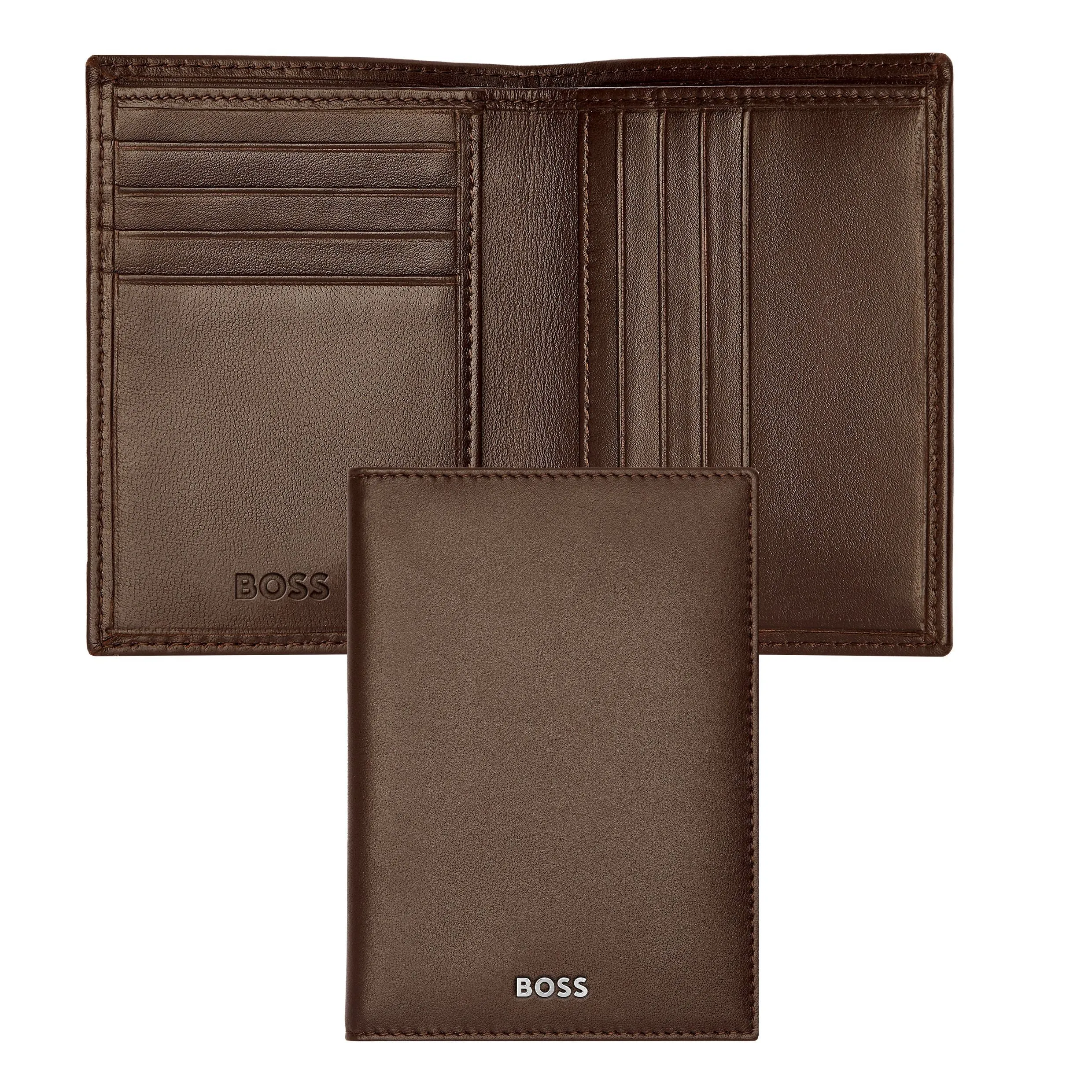 HUGO BOSS HLE403Y-Folding Card holder Classic Smooth Brown