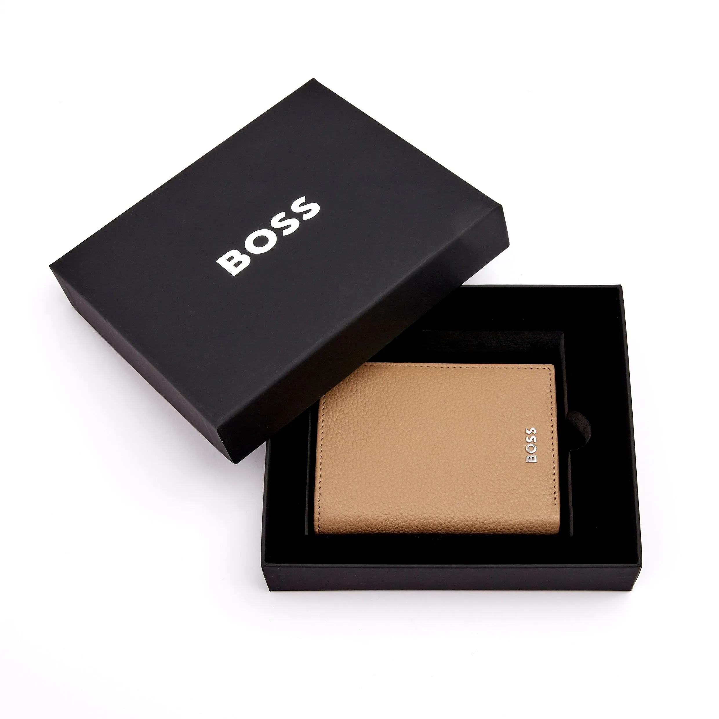 HUGO BOSS HLF416X-Card holder trifold Classic Grained Camel