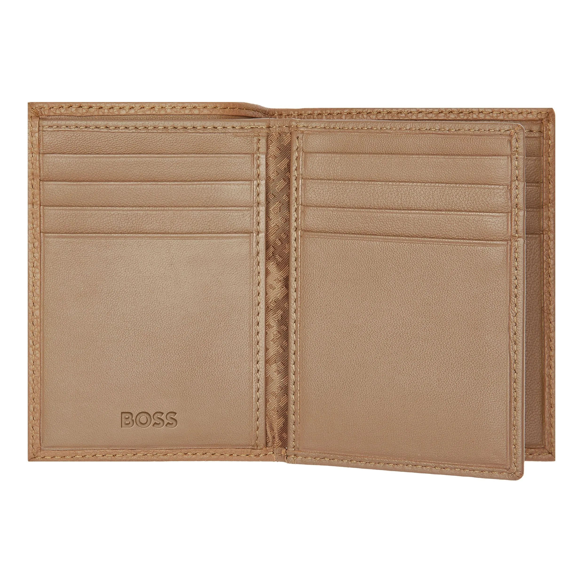 HUGO BOSS HLF416X-Card holder trifold Classic Grained Camel